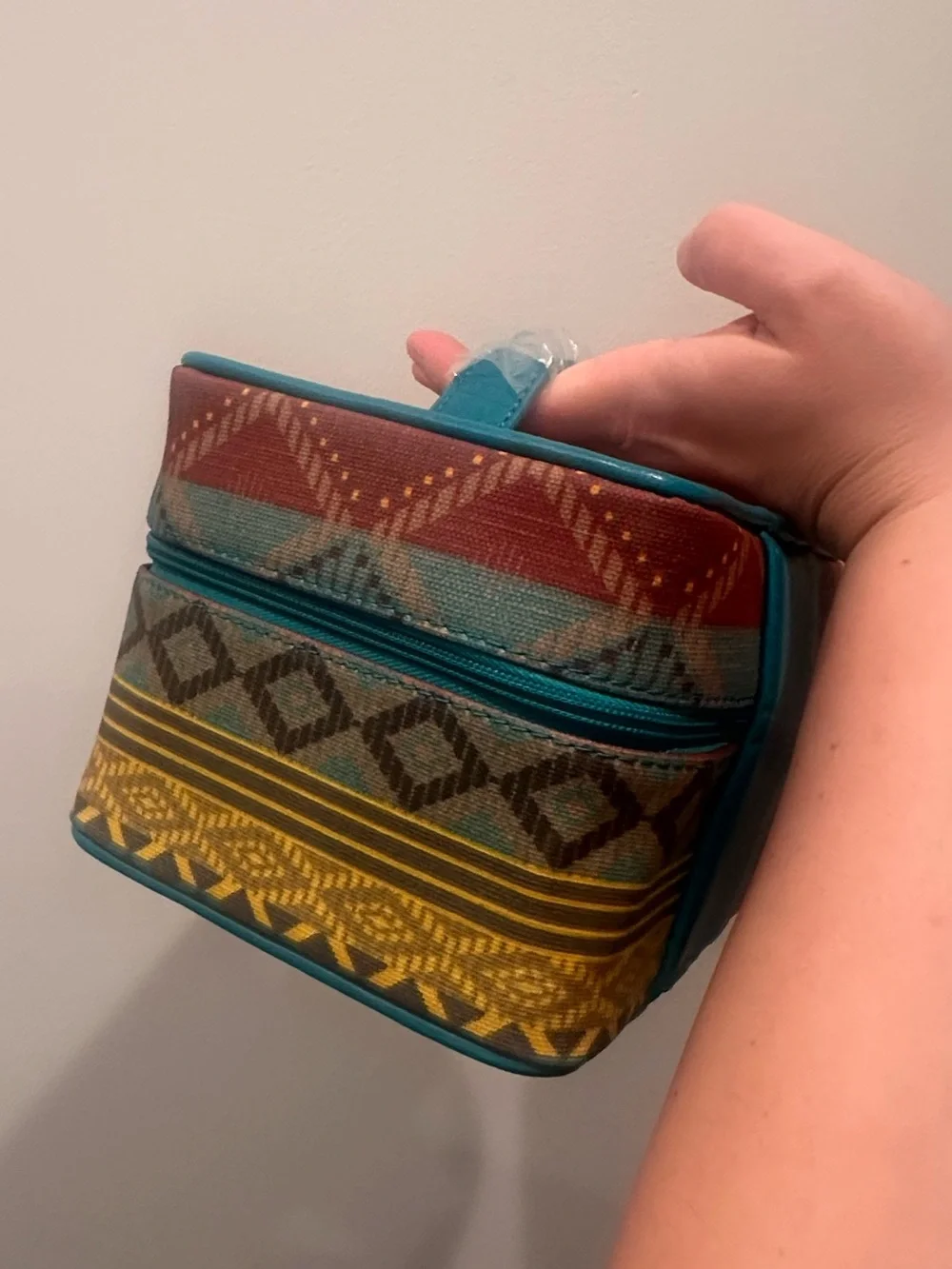 Silpada Tucson Jewelry Travel Case Tote F0007  Southwest Aztec Teal 2015 Western